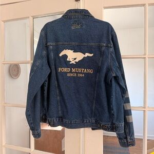 Ford Mustang Denim Jacket - Blue and Tan